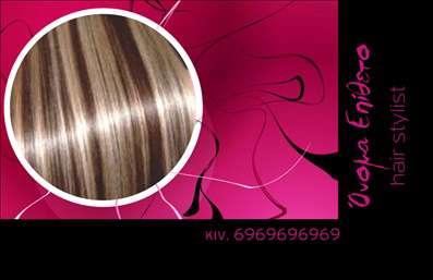 Επαγγελματική κάρτα για Hair StylistΑυτή η επαγγελματική κάρτα για Hair Stylist συνδυάζει κομψότητα και λειτουργικότητα, προσφέροντας μία μοναδική αίσθηση που θα εντυπωσιάσει τους πελάτες σας. Το εντυπωσιακό σχέδιο διαθέτει ζωντανά χρώματα που προσελκύουν το βλέμμα, ενώ η προσεγμένη διάταξη των στοιχείων τηρεί την αρμονία και τη σοβαρότητα που απαιτεί ο επαγγελματικός χώρος. Η γραμματοσειρά είναι σύγχρονη και ευανάγνωστη, εξασφαλίζοντας ότι οι πληροφορίες σας είναι πάντα καθαρές και προσβάσιμες.Το σχέδιο αυτής της κάρτας αντικατοπτρίζει τον επαγγελματισμό και την αξιοπιστία που κάθε Hair Stylist επιδιώκει να εκπέμπει στους πελάτες του. Η φροντίδα στη λεπτομέρεια και η απλότητα της μορφής της κάρτας δημιουργούν μία αίσθηση εμπιστοσύνης και υψηλής ποιότητας υπηρεσιών.Οι δυνατότητες προσαρμογής είναι αναρίθμητες, επιτρέποντας την προσθήκη του ονόματος, του αριθμού τηλεφώνου, του λογότυπου και άλλων στοιχείων επικοινωνίας ανάλογα με τις ανάγκες σας. Έτσι, η κάρτα προβάλλει αποτελεσματικά τις υπηρεσίες που προσφέρετε, δίνοντάς σας τη δυνατότητα να δείχνετε στον κόσμο ποιος είστε.Μέσω τηςεπαγγελματικής κάρτας, μπορείτε να ξεχωρίσετε στην αγορά, αφήνοντας μία θετική εντύπωση σε κάθε πελάτη που θα την κρατήσει στα χέρια του. Μπορείτε να κάνετε όποιες αλλαγές θέλετε μέσω του online σχεδιαστικού εργαλείου.