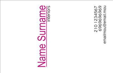 Επαγγελματική κάρτα για Interior Designers Η κάρτα αυτή, σχεδιασμένη ειδικά για επαγγελματίες του τομέα των Interior Designers, συνδυάζει αισθητική και λειτουργικότητα με τρόπο που εντυπωσιάζει. Τα απαλά χρώματα και οι κομψές γραμμές δημιουργούν μια οπτική αρμονία, η οποία προσελκύει την προσοχή και αναδεικνύει τη δημιουργικότητα του επαγγελματία. Η διάταξη της κάρτας είναι προσεκτικά οργανωμένη, ενισχυμένη με μια μοντέρνα γραμματοσειρά που προσδίδει επαγγελματικό χαρακτήρα. Το σχέδιο της κάρτας αντανακλά την επαγγελματική στάθμη και την αξιοπιστία που απαιτεί ο τομέας του interior design. Κάθε λεπτομέρεια έχει σημασία και οι επιλογές υλικών μπορούν να αποδείξουν την ποιότητα και την προσοχή στις λεπτομέρειες που χαρακτηρίζει τους interior designers. Η κάρτα είναι ευέλικτη, επιτρέποντας την εύκολη προσθήκη στοιχείων όπως το όνομα, το τηλέφωνο, το λογότυπο και άλλες λεπτομέρειες επικοινωνίας, προσαρμόζοντας την στις ανάγκες κάθε designer. Επιπλέον, οι υπηρεσίες που προσφέρει ο επαγγελματίας μπορούν να προβληθούν με ξεχωριστό και ελκυστικό τρόπο, προσελκύοντας έτσι περισσότερους πελάτες. Μια εντυπωσιακή επαγγελματική κάρτα βοηθά τον interior designer να ξεχωρίσει και να αφήσει μια θετική εντύπωση που διαρκεί. Μπορείτε να κάνετε όποιες αλλαγές θέλετε μέσω του online σχεδιαστικού εργαλείου.