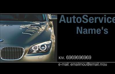 Επαγγελματική κάρτα για Αυτοκίνητα και ΜηχανέςΑναδείξτε την επαγγελματική σας ταυτότητα με αυτήν την εντυπωσιακή επαγγελματική κάρτα σχεδιασμένη ειδικά για επαγγελματίες στον τομέα των αυτοκινήτων και των μηχανών. Το στυλ της κάρτας συνδυάζει δυναμικά χρώματα όπως το μπλε και το μαύρο, προσφέροντας μια αίσθηση ταχύτητας και δύναμης, ιδανική για τον κόσμο της μηχανολογίας.Η διάταξη είναι προσεγμένα ισορροπημένη, με καθαρές γραμμές και ευανάγνωστη γραμματοσειρά που ενισχύει την επαγγελματικότητα. Το background περιλαμβάνει λεπτομέρειες που παραπέμπουν σε μηχανικά στοιχεία, δίνοντας άμεσα μια αίσθηση εξειδίκευσης και τεχνογνωσίας.Ο επαγγελματικός χαρακτήρας της κάρτας αναδεικνύεται μέσω της κομψής της αισθητικής και της ικανότητάς της να εμπνέει αξιοπιστία στους υποψήφιους πελάτες. Αξιοποιώντας την επαγγελματική σας κάρτα, οι πελάτες σας θα αισθάνονται σίγουροι για την επιλογή τους, γνωρίζοντας ότι απευθύνονται σε έναν επαγγελματία που έχει επενδύσει στην εμφάνιση και την παρουσία του.Η κάρτα είναι απόλυτα προσαρμόσιμη, επιτρέποντάς σας να προσθέσετε το όνομά σας, τον αριθμό τηλεφώνου και το λογότυπό σας εύκολα. Με αυτό τον τρόπο, μπορείτε να δημιουργήσετε μια προσωπική και μοναδική επαφή με τους πελάτες σας.Αν επιθυμείτε, η κάρτα μπορεί να περιλαμβάνει και τις υπηρεσίες ή τα προϊόντα σας, προβάλλοντας τα με έναν ελκυστικό και επαγγελματικό τρόπο.Ξεχωρίστε από τον ανταγωνισμό και αφήστε θετική εντύπωση σε κάθε επαφή! Μπορείτε να κάνετε όποιες αλλαγές θέλετε μέσω του online σχεδιαστικού εργαλείου.