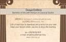 Επαγγελματική κάρτα για Παιδαγωγούς Αυτή η κομψή και μοντέρνα επαγγελματική κάρτα έχει σχεδιαστεί ειδικά για παιδαγωγούς, παρέχοντας μια αίσθηση εμπιστοσύνης και επαγγελματισμού. Με φρέσκα χρώματα και μια ισορροπημένη διάταξη, η κάρτα συνδυάζει τέλεια την αισθητική με τη λειτουργικότητα. Οι απαλές αποχρώσεις προσφέρουν ζεστασιά, ενώ η καθαρή γραμματοσειρά διασφαλίζει την αναγνωσιμότητα των στοιχείων. Ο σχεδιασμός της κάρτας ενσωματώνει έξυπνα στοιχεία όπως εικονίδια ή φόντο που παραπέμπουν στη διδασκαλία, ενισχύοντας την επαγγελματική εικόνα του παιδαγωγού. Αυτή η αισθητική αντανάκλαση επαγγελματισμού δημιουργεί μια θετική εντύπωση που μεταδίδει αξιοπιστία και πάθος για τη διδασκαλία. Η δυνατότητα προσαρμογής της κάρτας με το όνομά σας, τον αριθμό τηλεφώνου καθώς και το λογότυπο της επιχείρησής σας, επιτρέπει την ολική παρουσίαση της επαγγελματικής σας φυσιογνωμίας. Εκτός από τα βασικά στοιχεία επικοινωνίας, μπορεί να υπάρχει χώρος για την προβολή υπηρεσιών ή προϊόντων που προσφέρετε, ενισχύοντας έτσι την ορατότητα της δουλειάς σας. Με αυτήν την επιδραστική επαγγελματική κάρτα, έχετε την ευκαιρία να ξεχωρίσετε στη μνήμη των γονέων και των συνεργατών σας, δημιουργώντας μια θετική εντύπωση που θα συζητηθεί. Μπορείτε να κάνετε όποιες αλλαγές θέλετε μέσω του online σχεδιαστικού εργαλείου.
