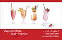 Επαγγελματική κάρτα για BartendersΑνακαλύψτε μια επαγγελματική κάρτα που αποπνέει στυλ και κομψότητα, ιδανική για κάθε bartender που θέλει να ξεχωρίσει. Το σχέδιο διαθέτει ζωντανά χρώματα που ενσωματώνουν την ενέργεια και τη δημιουργικότητα του επαγγέλματος, συνδυάζοντας με μαεστρία τη μοντέρνα διάθεση με την κλασική κομψότητα.Η διάταξή της είναι προσεκτικά σχεδιασμένη, με γραμματοσειρές που προσδίδουν μια αίσθηση επαγγελματισμού και αξιοπιστίας. Το Background είναι διακριτικό, επιτρέποντας στο κείμενο και τις εικόνες να «προβάλουν» τη δυναμική της επιχείρησης σας.Η επαγγελματική κάρτα αυτή απόλυτα αντανακλά τον επαγγελματικό χαρακτήρα ενός bartender, προσφέροντας μια στιβαρή και αξιόπιστη παρουσία σε κάθε επαφή που κάνετε. Είναι η τέλεια σύμμαχος για να επικοινωνήσετε την εμπειρία σας και τη passion σας για την τέχνη του cocktail-making.Επιπλέον, έχει σχεδιαστεί με προσαρμοστικότητα στο νου, επιτρέποντας την εύκολη προσθήκη προσωπικών στοιχείων όπως όνομα, τηλέφωνο και λογότυπο. Έτσι, κάθε bartender μπορεί να τη χρησιμοποιήσει για να ενισχύσει το brand του.Αυτός ο τύπος επαγγελματικών καρτών είναι ιδανικός για την προβολή των υπηρεσιών ή των προϊόντων σας, όπως νέα cocktail ή ειδικές προσφορές. Χάρη στη μοναδική της σχεδίαση, θα αφήσει θετική εντύπωση σε κάθε πελάτη ή συνεργάτη.Μπορείτε να κάνετε όποιες αλλαγές θέλετε μέσω του online σχεδιαστικού εργαλείου.