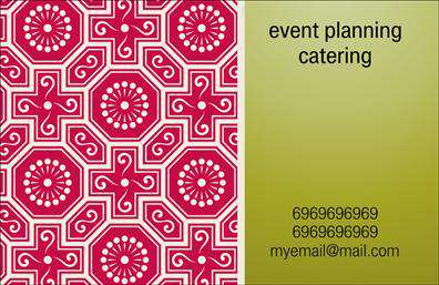 Επαγγελματική κάρτα για Εκδηλώσεις Διοργάνωση: Ανακαλύψτε τη μοναδική αισθητική της επαγγελματικής κάρτας μας, που είναι σχεδιασμένη να εντυπωσιάσει. Με μια κομψή διάταξη που συνδυάζει ζωντανά χρώματα και εκλεπτυσμένες γραμματοσειρές, αυτή η κάρτα αποπνέει επαγγελματισμό και δημιουργικότητα. Το φόντο με διακριτικά στοιχεία και υφές, προσθέτει βάθος και ενδιαφέρον στον σχεδιασμό, καθιστώντας την ιδανική επιλογή για επαγγελματίες που ειδικεύονται στη διοργάνωση εκδηλώσεων.Το σχέδιο της κάρτας αναδεικνύει την αξιοπιστία και την προσοχή στη λεπτομέρεια – στοιχεία κρίσιμα για όσους δραστηριοποιούνται στο τομέα αυτό. Η επιλογή των χρωμάτων και η διάταξη κάθε στοιχείου υπογραμμίζουν την επαγγελματική σας στάση και διασφαλίζουν ότι οι πελάτες σας θα νιώθουν εμπιστοσύνη στις υπηρεσίες σας.Η κάρτα σας προσφέρει πλήρη προσαρμοστικότητα, επιτρέποντάς σας να προσθέσετε στοιχεία όπως το όνομά σας, το τηλέφωνο, το λογότυπο και άλλες πληροφορίες επικοινωνίας. Με αυτήν τη δυνατότητα, μπορείτε να δημιουργήσετε μια προσωπική και επαγγελματική εικόνα στον κόσμο των επαγγελματικών καρτών.Επιπλέον, αυτή η κάρτα μπορεί να προβάλει τις υπηρεσίες ή τα προϊόντα σας, προσφέροντας στους πελάτες μια ενεργή εικόνα των όσων προσφέρετε. Οι εκτυπώσεις είναι υψηλής ποιότητας, διασφαλίζοντας ότι η κάρτα σας θα αφήσει μια θετική εντύπωση στους αποδέκτες.Εξασφαλίστε μια μοναδική προσιτότητα στην αγοραστική σας εμπειρία, βοηθώντας σας να ξεχωρίσετε στην αγορά και να μείνετε στη μνήμη των πελατών σας. Μπορείτε να κάνετε όποιες αλλαγές θέλετε μέσω του online σχεδιαστικού εργαλείου.