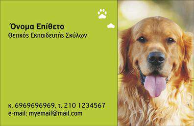 Επαγγελματική κάρτα για ζώα που ενσωματώνει δημιουργική διάσταση και επαγγελματισμό. Το ιδιαίτερα προσεγμένο σχέδιο της κάρτας διαθέτει ζωντανά χρώματα που αναδεικνύουν τη φρεσκάδα και την προσωπικότητα των ζώων, ενώ η διάταξη είναι κομψή και ισορροπημένη. Η φιλική γραμματοσειρά προσδίδει άμεση προσέγγιση, κάνοντάς την ευχάριστη στην ανάγνωση, ενώ τα απλά background στοιχεία λειτουργούν ώστε να τονίσουν τις εικονογραφίες και τα στοιχεία του επαγγελματία.Αυτή η κάρτα είναι ιδανική για επαγγελματίες στον τομέα των ζώων, όπως κτηνίατροι, εκτροφείς, ή καταστήματα κατοικίδιων, προβάλλοντας την αξιοπιστία και την γνώση τους. Η ευκολία στην προσθήκη πληροφοριών, όπως όνομα, τηλέφωνο, λογότυπο και διεύθυνση, καθιστά την κάρτα λειτουργική και προσαρμόσιμη, ώστε να καλύπτει τις εκάστοτε ανάγκες του επαγγελματία.Η κάρτα αυτή μπορεί επίσης να απεικονίσει τις υπηρεσίες ή τα προϊόντα της επιχείρησης, προσκαλώντας τους πελάτες να την επιλέξουν. Με τη βοήθεια των επαγγελματικών εκτυπώσεων, μπορεί να ξεχωρίσει και να αφήσει θετική εντύπωση στους πιθανούς πελάτες.Μπορείτε να κάνετε όποιες αλλαγές θέλετε μέσω του online σχεδιαστικού εργαλείου.