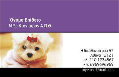 Επαγγελματική κάρτα για Κτηνίατροι! Αυτή η κομψή κάρτα φέρει έναν μοντέρνο σχεδιασμό που επικοινωνεί άμεσα την επαγγελματική σας ταυτότητα. Με φόντο σε απαλές, φυσικές αποχρώσεις του πράσινου και του γαλάζιου, η κάρτα αποπνέει μία αίσθηση ηρεμίας και εμπιστοσύνης. Η διάταξη είναι προσεγμένη, με ευανάγνωστη γραμματοσειρά που προσφέρει ξεκάθαρες πληροφορίες, ενώ οι λεπτομέρειες όπως το λογότυπο και οι εικόνες φιλικών ζώων ενισχύουν τη θετική εντύπωση που θέλετε να αποπνέετε.Ο σχεδιασμός αυτής της επαγγελματικής κάρτας αντανακλά την αξιοπιστία και τη σοβαρότητα του επαγγέλματος σας. Κάθε στοιχείο της κάρτας έχει σχεδιαστεί με προσοχή, ώστε να προβάλλει τη δέσμευσή σας για την υγεία και ευημερία των ζώων. Η υψηλή ποιότητα εκτύπωσης εξασφαλίζει ότι η κάρτα σας ξεχωρίζει, υπογραμμίζοντας την επαγγελματική σας στάθμη.Η κάρτα είναι εύκολα προσαρμόσιμη: μπορείτε να προσθέσετε το όνομά σας, τον αριθμό τηλεφώνου σας και άλλες λεπτομέρειες επικοινωνίας κατά βούληση. Επιπλέον, μπορείτε να προβάλετε τις υπηρεσίες σας, όπως ιατρικές εξετάσεις ή φροντίδα ζώων, αναδεικνύοντας έτσι την εξειδίκευσή σας στην κτηνιατρική.Μια τέτοια επαγγελματική κάρτα δεν είναι μόνο ένα απλό εργαλείο, αλλά μια εκπληκτική ευκαιρία να κάνετε συγκλονιστική εντύπωση στους πελάτες σας. Μπορείτε να κάνετε όποιες αλλαγές θέλετε μέσω του online σχεδιαστικού εργαλείου.