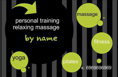 Επαγγελματική κάρτα για Personal TrainersΗ επαγγελματική κάρτα σας αποτελεί τον απόλυτο τρόπο για να προβάλετε την εικόνα σας ως Personal Trainer. Σχεδιασμένη με κομψότητα, η κάρτα συνδυάζει ζωντανά χρώματα και μοντέρνες γραμματοσειρές, δημιουργώντας μια εντυπωσιακή διάταξη που αναδεικνύει την προσωπικότητά σας. Το background στοιχεία προσδίδουν έναν δυναμικό χαρακτήρα, ιδανικό για την καταλληλότητα του επαγγέλματος σας.Το σχέδιο της κάρτας αναδεικνύει τον επαγγελματισμό και την αξιοπιστία σας, κάνοντάς την ιδανική για συναντήσεις με πελάτες ή για συμμετοχή σε εκδηλώσεις fitness. Κάθε λεπτομέρεια έχει σχεδιαστεί προσεκτικά, προσφέροντας αίσθηση σοβαρότητας και επαγγελματισμού που είναι τόσο σημαντική στον τομέα σας.Η κάρτα σάς επιτρέπει να προσαρμόσετε στοιχεία όπως το όνομά σας, το τηλέφωνο και το λογότυπό σας, κάνοντάς την λειτουργική και ευέλικτη. Επιπλέον, μπορείτε να συμπεριλάβετε πληροφορίες για τις υπηρεσίες σας, καθιστώντας την κατάλληλη για την προώθηση των προϊόντων και υπηρεσιών που παρέχετε.Μία καλά σχεδιασμένη κάρτα μπορεί να σας βοηθήσει να ξεχωρίσετε από τον ανταγωνισμό, αφήνοντας μια θετική εντύπωση στους υποψήφιους πελάτες. Μπορείτε να κάνετε όποιες αλλαγές θέλετε μέσω του online σχεδιαστικού εργαλείου.