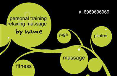 Επαγγελματική κάρτα για Personal Trainers: Αυτή η εντυπωσιακή επαγγελματική κάρτα έχει σχεδιαστεί ειδικά για personal trainers, προσωποποιώντας την αφοσίωσή σας στην υγεία και την ευεξία. Το συνολικό σχέδιο συνδυάζει δυναμικά χρώματα, όπως το ζωντανό πράσινο και το σοβαρό μαύρο, δημιουργώντας μια αίσθηση ενέργειας και επαγγελματισμού. Με καθαρές γραμμές και μία μοντέρνα γραμματοσειρά, η διάταξή της επιτρέπει την άμεση αναγνώριση των στοιχείων σας, ενώ διακριτικά background στοιχεία τονίζουν την εξειδίκευσή σας.Οι επαγγελματικές κάρτες που επιλέγονται προσεκτικά αντικατοπτρίζουν τον επαγγελματισμό και την αξιοπιστία που ζητούν οι πελάτες σας. Το πρωτότυπο σχέδιο προσφέρει μία κλασική αλλά και σύγχρονη ελκυστικότητα, ιδανικό για να δημιουργήσετε θετική εντύπωση από την πρώτη στιγμή.Με δυνατότητα προσαρμογής, η κάρτα παρέχει τη δυνατότητα να προσθέσετε το όνομά σας, τον αριθμό τηλεφώνου σας, το λογότυπό σας και άλλα στοιχεία επικοινωνίας. Αυτή η δυνατότητα προσαρμογής διασφαλίζει ότι μπορείτε να προσφέρετε την προσωπική σας πινελιά στην κάρτα, που θα σας κάνει να ξεχωρίζετε.Η κάρτα μπορεί επίσης να προβάλει τις μοναδικές υπηρεσίες σας ως personal trainer, παρακινώντας τους πελάτες σας να επιλέξουν εσάς για την εκγύμνασή τους. Με τον τρόπο αυτό, ενισχύετε τη παρουσία σας στην αγορά και διευρύνετε τις προοπτικές σας.Μην χάσετε την ευκαιρία να ξεχωρίσετε και να αφήσετε μια θετική εντύπωση στους υποψήφιους πελάτες. Μπορείτε να κάνετε όποιες αλλαγές θέλετε μέσω του online σχεδιαστικού εργαλείου.